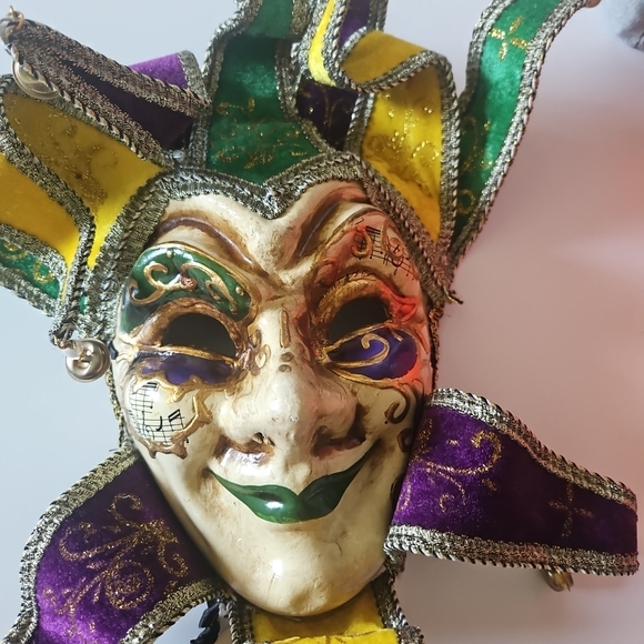 Venetian Colorful Jester Mask - Picture 2 of 6